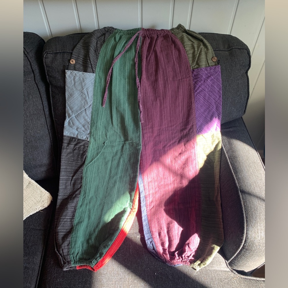 Patchwork harem pants